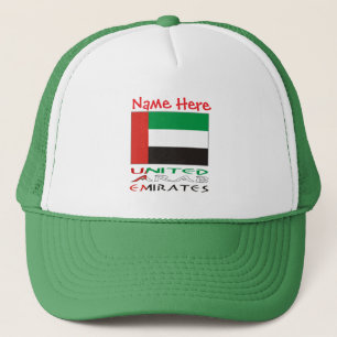 Boné Emirados Árabes Unidos Bandeira EAU Vermelha Nome 