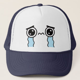 Boné Emoji de Rosto Triste e Choroso Fofo