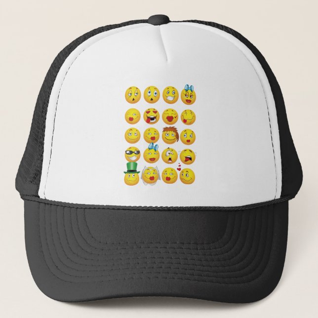 Boné Emoji engraçado enfrenta sorrisos impressionantes (Frente)
