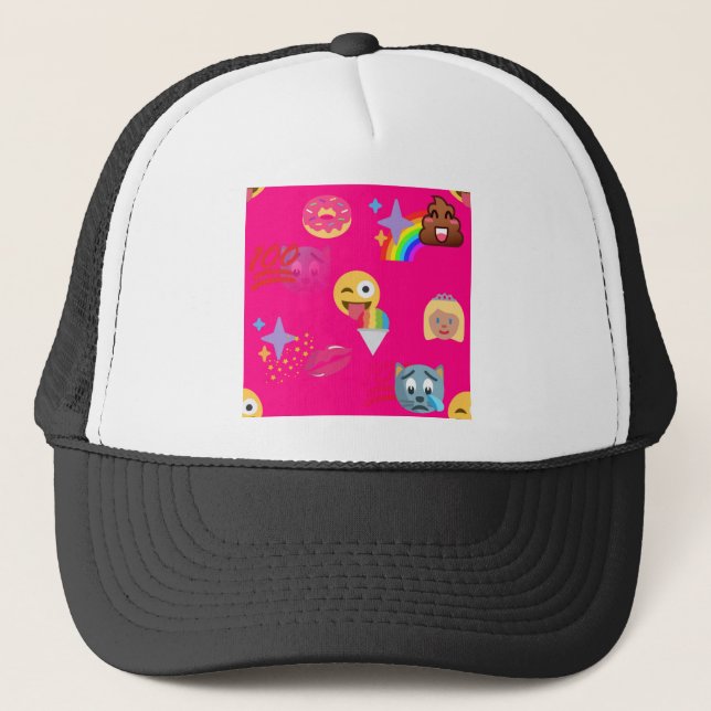 Boné emoji rosa quente (Frente)