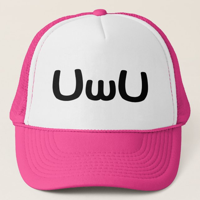 Boné Emoticon feliz da cara do Anime de UwU (Frente)