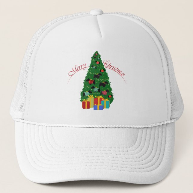 Boné Enfeites de Natal da Árvore de Scottie (Frente)