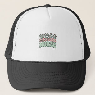 Boné Enfermeira Med Cirúrgica Desenho Vetorial Floral V