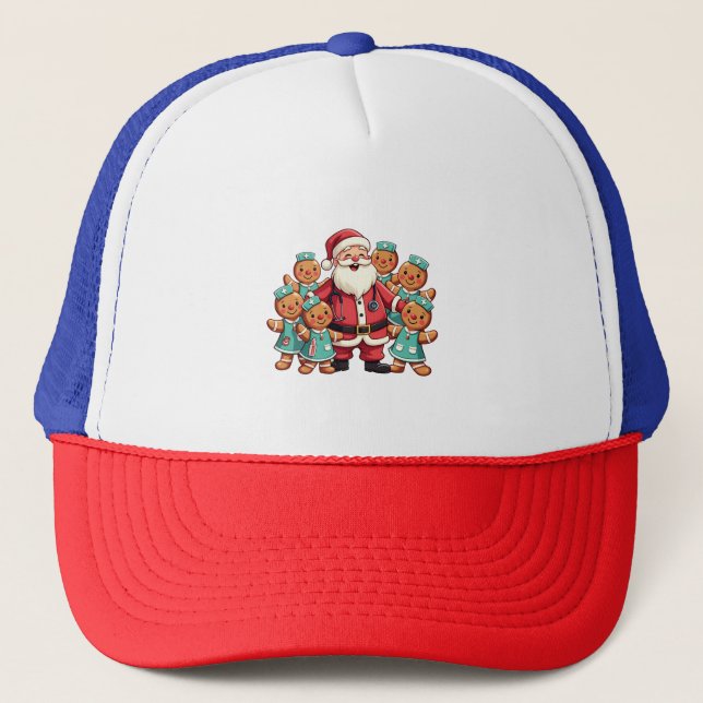 Boné Enfermeiras de pão Natal Santa Claus (Frente)