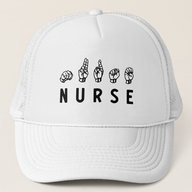 Boné Enfermeiro ASL linguagem gestual (Frente)