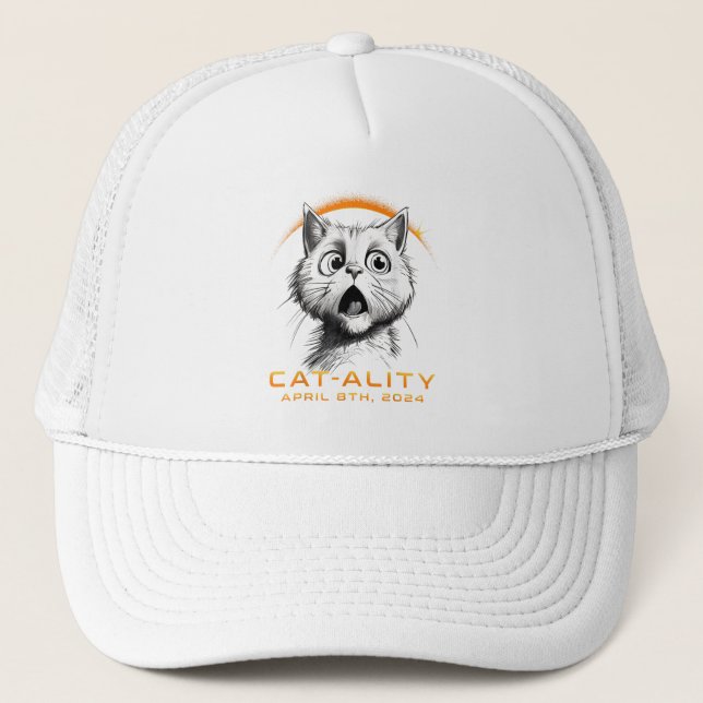 Boné Engraçado 2024 Eclipse Solar Cat-ality Total Ecl S (Frente)