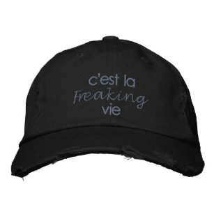 Boné Engraçado citação francesa em preto