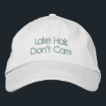 Boné Engraçado Cotação Lago Hair Não se importa com a t<br><div class="desc">Lago Hair,  não se importa - Engraçado dizer em uma bonito letra azul de vidro. Pode ser personalizado. Contacte-me com quaisquer perguntas ou pedidos.</div>
