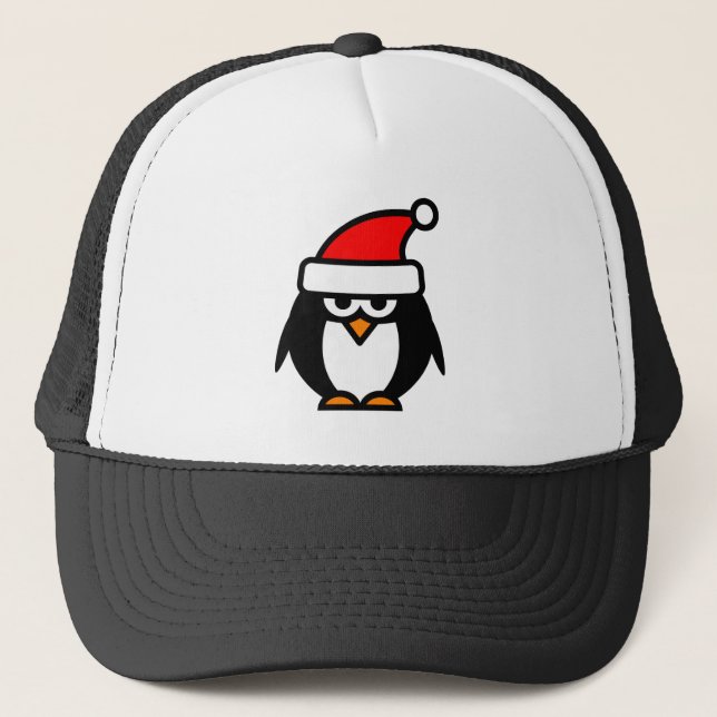 Boné Engraçado desenho animado do Pinguim de Natal Chap (Frente)