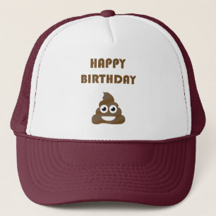Boné Engraçado Feliz Festa de Aniversário Poop Emoji