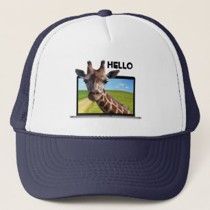 Boné Engraçado Girafa na foto de ilusão gráfica 3D do l
