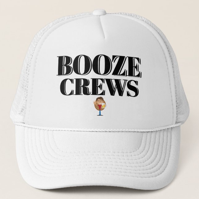 Boné Engraçado Novelty Beball Idea BOOZE CREWS Truc (Frente)