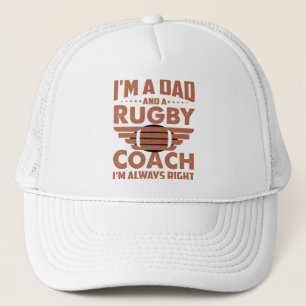 Boné Engraçado Pai de Rugby e treinador de Rugby