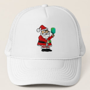 Boné Engraçado Papai Noel Jogando Pickleball