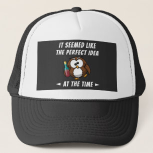 Boné Engraçado Parecia Uma Coruja Bebado Perfeita.