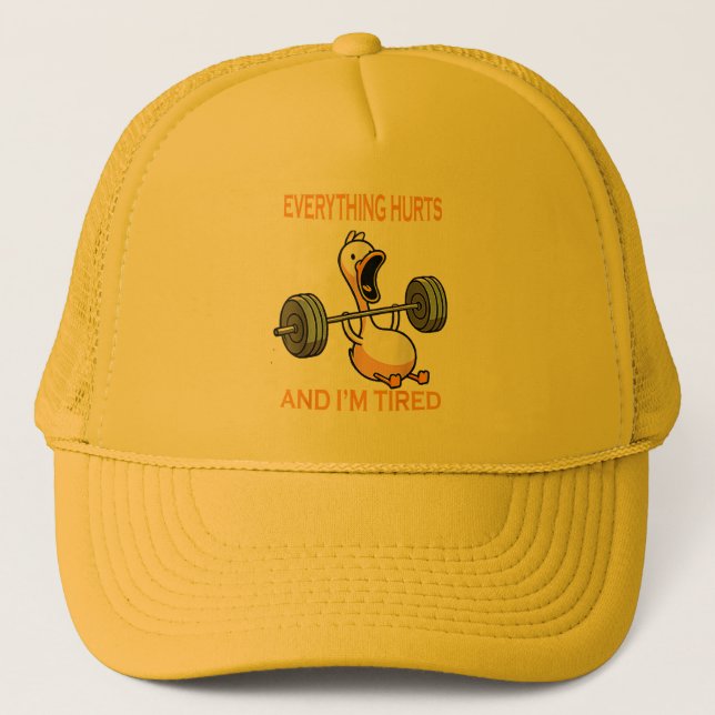 Boné Engraçado pato do ginásio Citar Tudo Magoa E eu so (Frente)