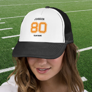 Boné Equipe de Esportes Laranja Nome Personalizado Equi