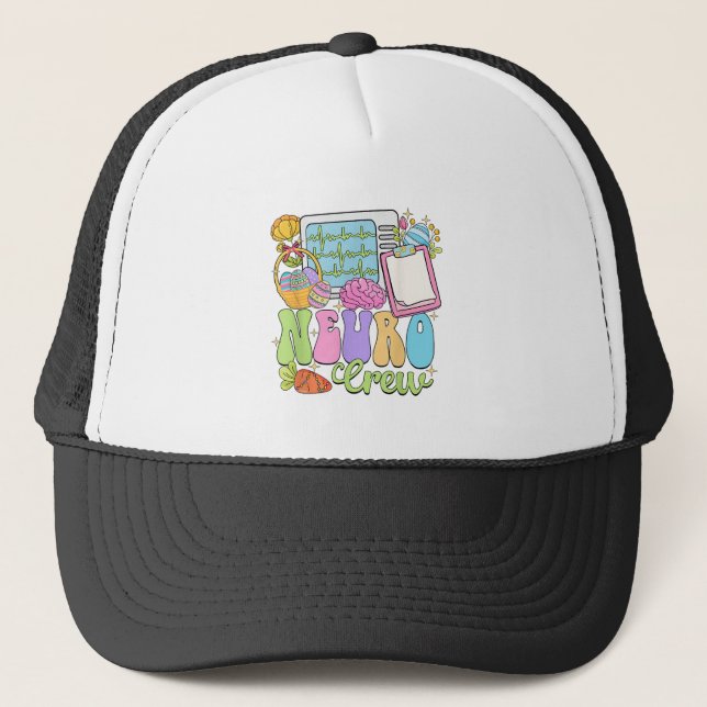 Boné Equipe de Neuro Feliz Dia de Páscoa Enfermeira de  (Frente)
