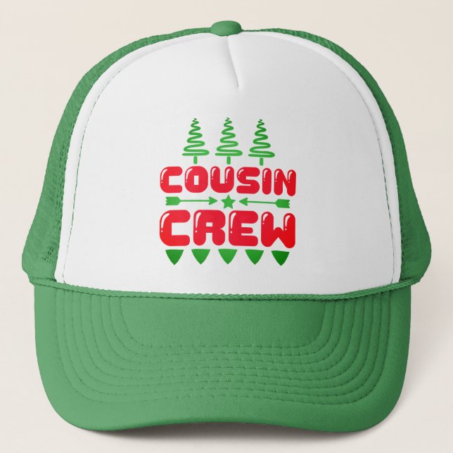 Boné Equipe de Primos Natal Família Design Combinando-8 (Frente)