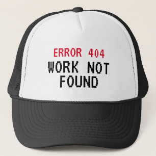 Boné Erro 404 trabalho de meme não encontrado chapéu 
