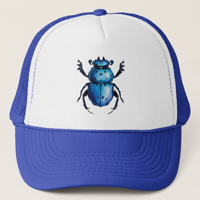 Boné Escaravelho, escaravelho, Arte Azul, Entomologia (Frente)