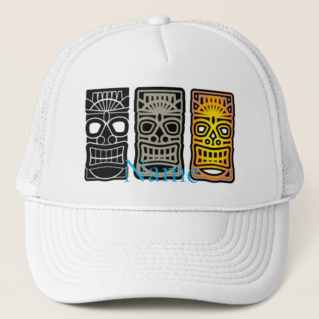 Boné Esculturas de Tiki triplas Thunder_Cove (Frente)