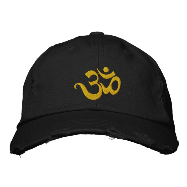 Boné Escuro Bordado de Yoga OM (Frente)