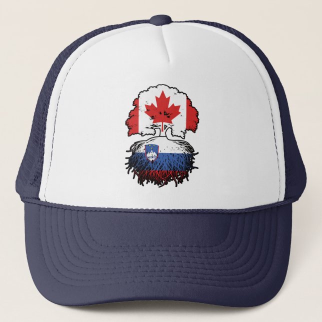 Boné Eslovênia canadiano Canadá Bandeira de Raízes de Á (Frente)