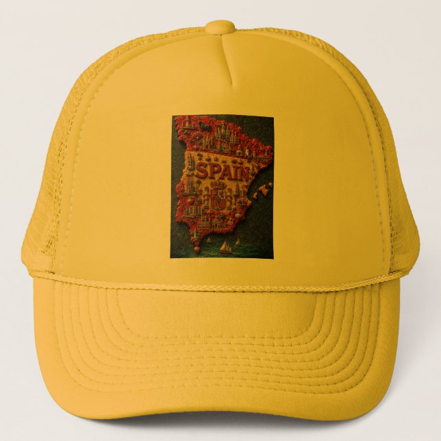 Boné Espanha em Arte de Mosaico 3D (Frente)