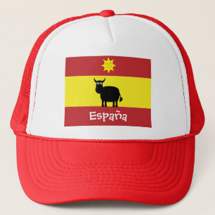 Boné Espanhol bonito Bull, Sun de sorriso & bandeira