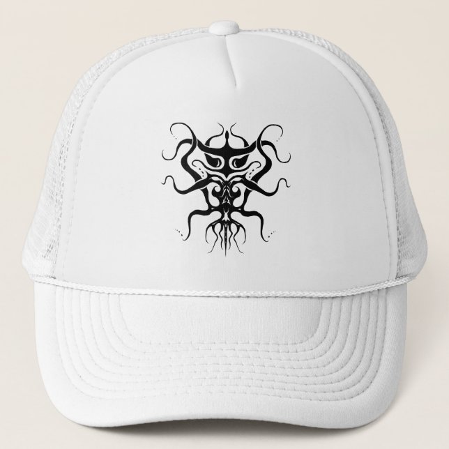 Boné Espécie alienígena Tatuagem Tribal Design - preto (Frente)