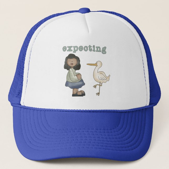 Boné Esperando - Mãe Afro-Americana para Ser e Stork (Frente)