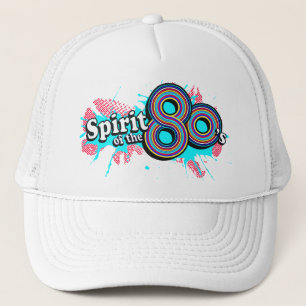 Boné "Espírito do anos 80", chapéu branco retrô-design