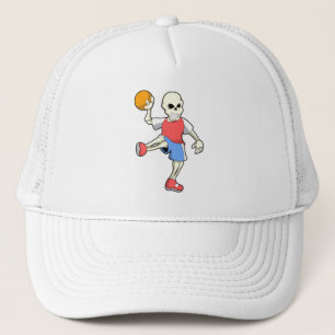 Boné Esqueleto de jogador de handebol com handebol
