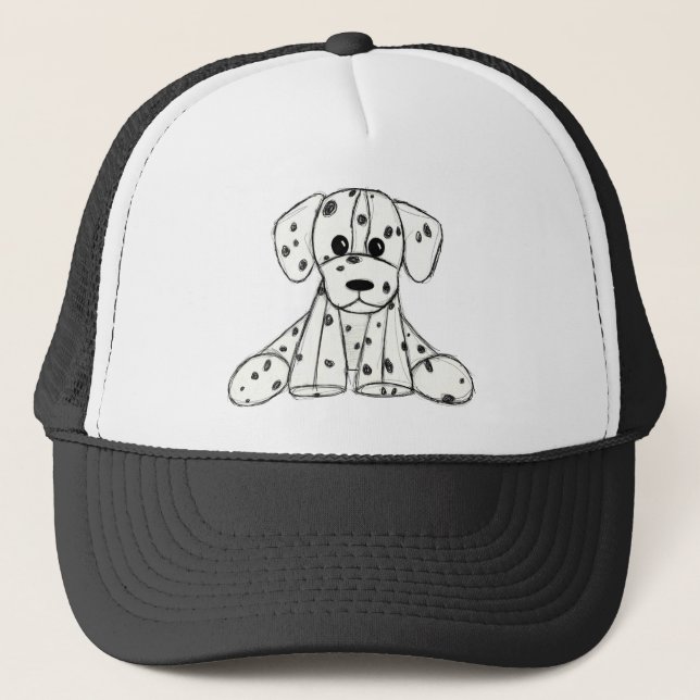 Boné Esquema de desenho de cão empalhado Dalmático pret (Frente)