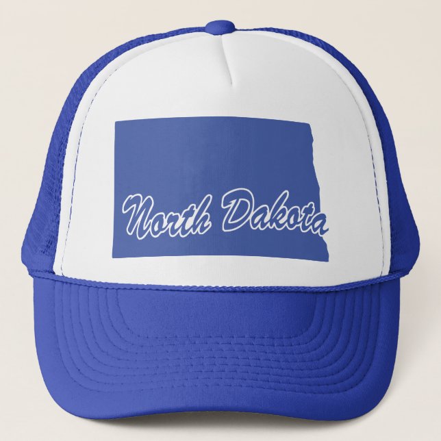 Boné Estado de Dakota do Norte - Shape Trucker Hat (Frente)