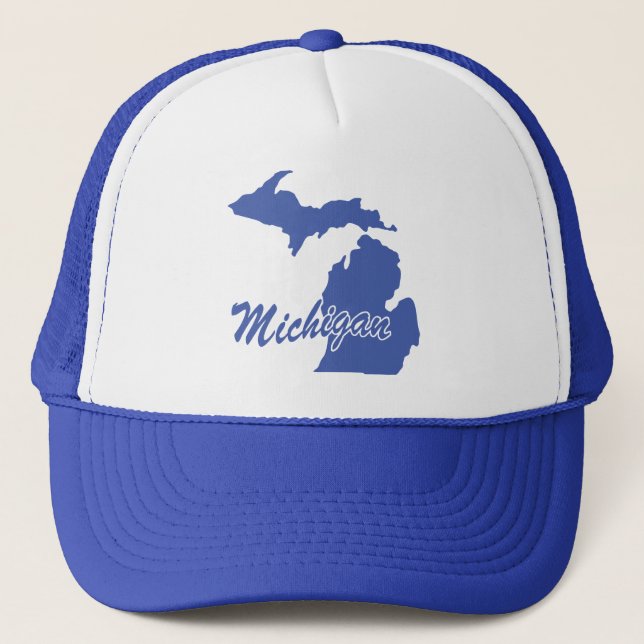 Boné Estado De Michigan Shape Trucker Hat (Frente)