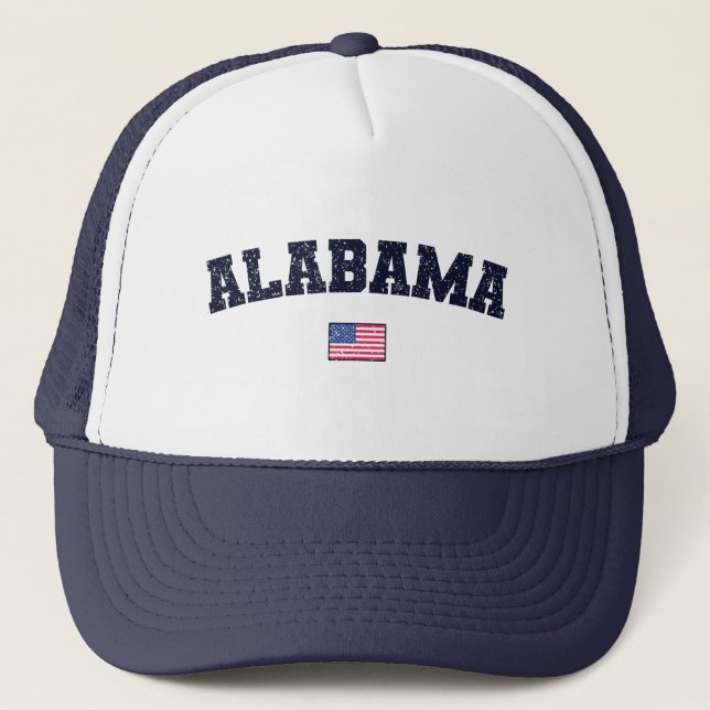 Boné Estado do Alabama, EUA, Flag Vintage, foi perturba (Frente)