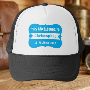 Boné Este pai pertence ao nome personalizado ano azul
