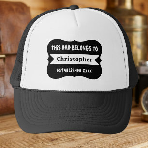 Boné Este pai pertence ao nome personalizado ano preto