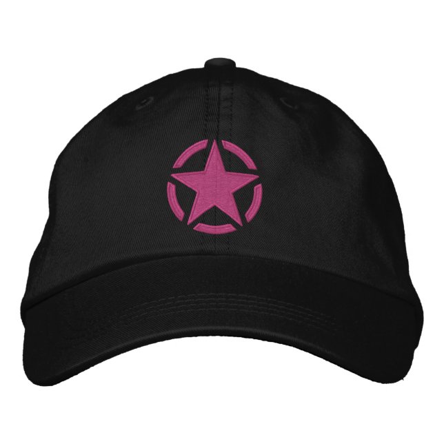 Boné Estêncil de Estrela Decal Vintage Estilo Bordado (Frente)