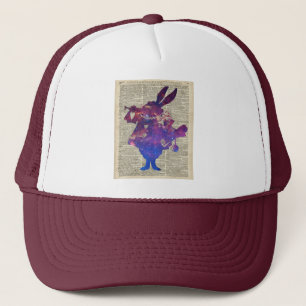 Boné Estêncil roxo do coelho do arauto sobre a página