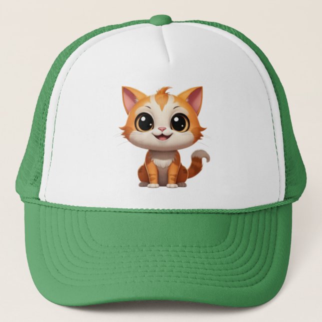 Boné Estilo de Cartoon de Gato Laranja Bonito - 89738 (Frente)