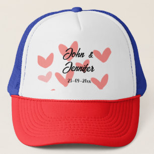 Boné estilo de texto minimalista simples branco coração