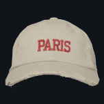 Boné Estilo de Vintage do Bordado Vermelho PARIS<br><div class="desc">PARIS Red Embroidered vintage estilo temperado beige de algodão. Faz um presente maravilhoso para quem ama Paris France! Se preferir ter o seu texto pessoal, selecione simplesmente o botão "Personalizar este modelo" para introduzir o texto personalizado. O bordado também é personalizável para outras opções de cores selecionando o botão da...</div>