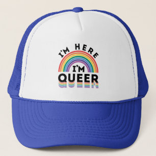 Boné Estou aqui, sou o Queer Orgulho gay Mês Rainbow