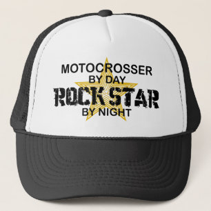 Boné Estrela do rock de Motocrosser em a noite