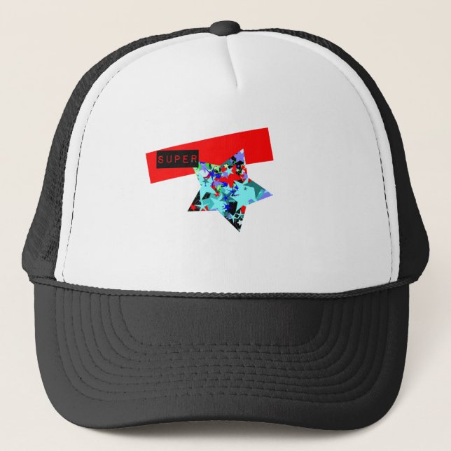 Boné Estrela mundial retro no Dia-Glo (Frente)