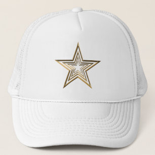 Boné Estrelas Douradas padrão moderno branco legal