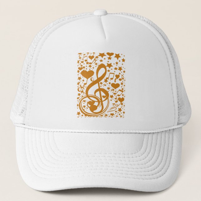 Boné Estrelas, Ursos e Notas de Música, Dourado_ (Frente)
